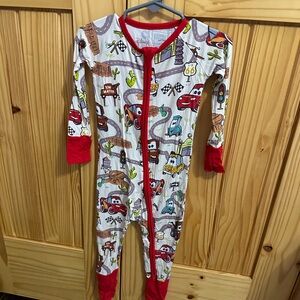 Little Sleepies Cars One Piece with Red Trim